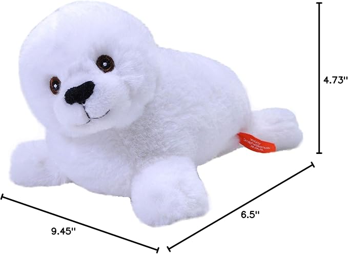 Wild Republic EcoKins Mini Harp Seal Pup Stuffed Animal 8 inch, Eco Friendly Gifts for Kids, Plush Toy, Handcrafted Using 7 Recycled Plastic Water Bottles