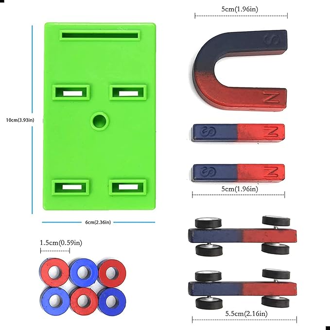 Magnet Science Kit, Magnetic Experiments Games Physical Mechanics Teaching Tools Equipment Compass Aids DIY Magnets Set Stones Mutual Attraction Decompression Toy Free Combination Office Stress Toy