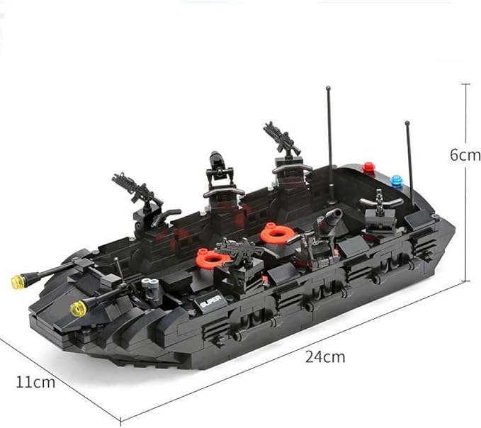 General Jim’s Building Blocks Army Toys - Black Hawk Swat Toy Police Helicopter, Raft & Accessories Toy Building Blocks Set for Teens and Adults