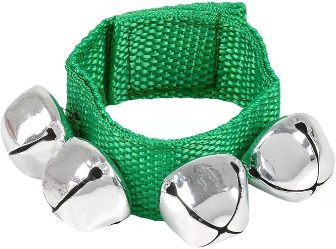Rhode Island Novelty Jingle Bell Band Bracelets, 9-Inch, Pack of 2, Red and Green
