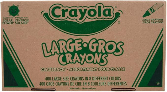 Crayola Crayon Classpack - 400ct (8 Colors), Large Crayons for Kids, Bulk School Supplies, Teacher Classroom Must Have, 3+