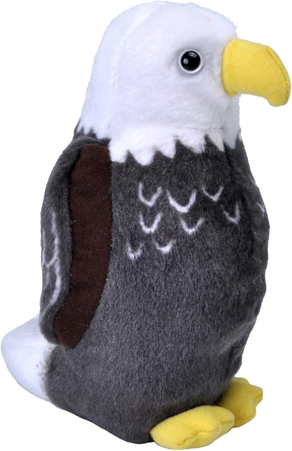 Wild Republic Audubon Birds Bald Eagle Plush with Authentic Bird Sound, Stuffed Animal, Bird Toys for Kids and Birders