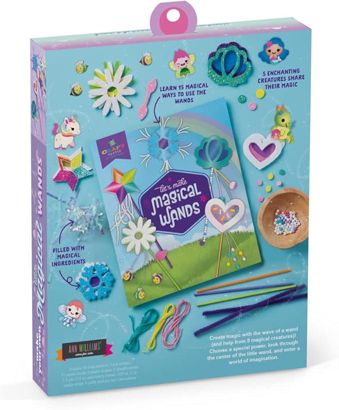 Craft-tastic — Make Your Own Little Magical Wands — Everything Included for 5 Fun DIY Magic Wands Art & Crafts Projects — Ages 4+