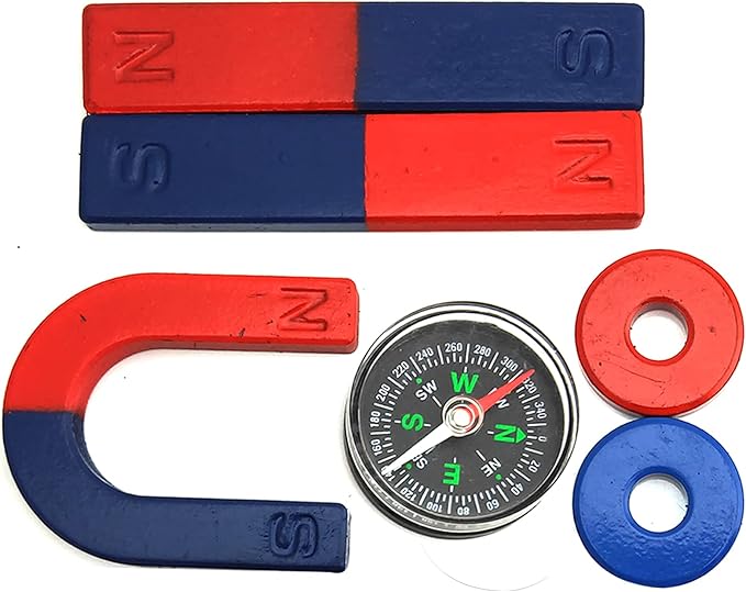 EUDAX Physics Science Magnets Kit for Education Science Experiment Tools Icluding Bar/Ring/Horseshoe/Compass Magnets