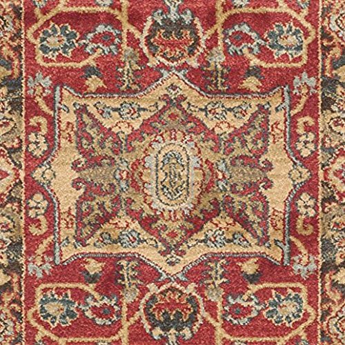 SAFAVIEH Mahal Collection Runner Rug - 2'2" x 8', Natural & Navy, Traditional Oriental Design, Non-Shedding & Easy Care, Ideal for High Traffic Areas in Living Room, Bedroom (MAH625B)
