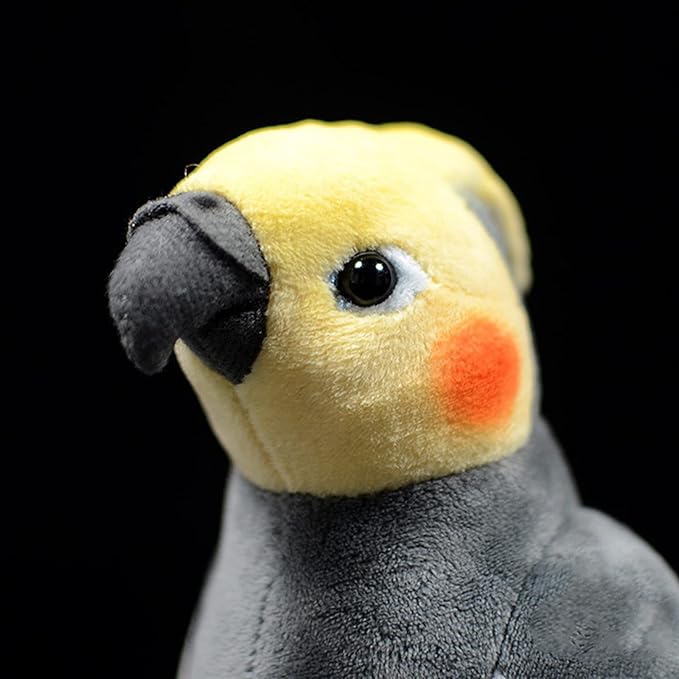 ZHONGXIN MADE Grey Cockatiel Plush Toy - Simulation 7 Inch Parrot Stuffed Animal, Cute Little Bird Doll as Gift for Your Friends