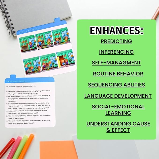 Sequence for Kids Daily Routine Cards Speech Therapy Material Social Development and Sentence Building for Kids ABA Therapy Material Speech Therapy Game English Language Bilingual Learners ESL