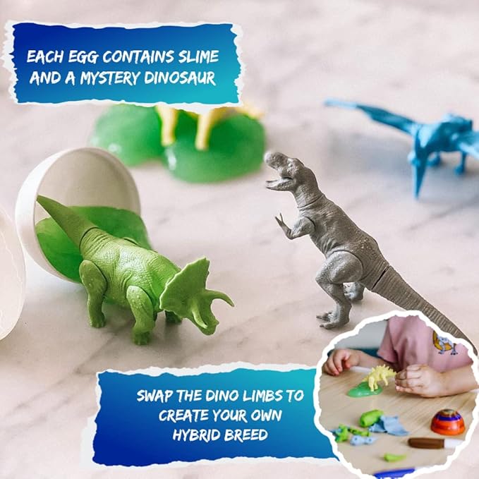 The Eggmazing Egg Decorator The DinoMazing Dinosaur Egg and Year-Round Egg Decorator Kit - Egg Decorating Spinner Arts and Crafts Activity - Includes Mystery Dino Eggs with Non-Toxic Slime and Markers