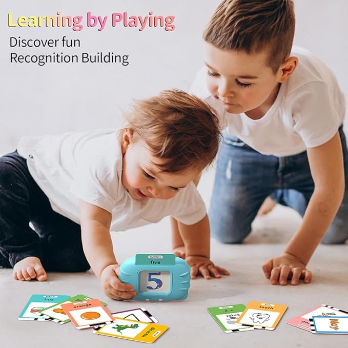 520 ABC Sight Words Talking Flash Cards with Number/Shapes/Letters/Colors, Etc, Preschool-Learning-Activities, Toddler Learning Toys for 1-6 Year Old Boys and Girls, Easter/Birthday Gift, Blue