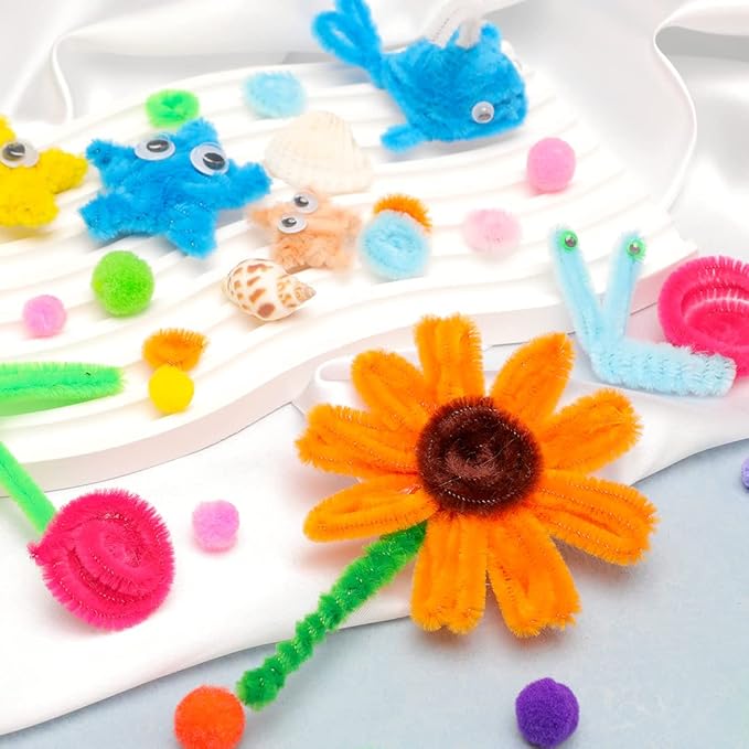 Eppingwin 1000pcs Pipe Cleaners, Multi Colored Pipe Cleaners Craft Supplies, 20 Colors Chenille Stems for DIY Arts Crafts Project (Multi-Colored)