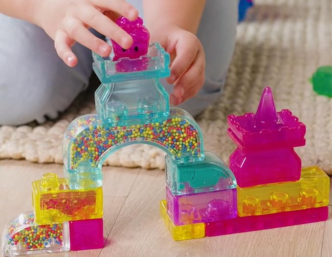 Jelly Blox Classic Castle Set | Includes 45 Pieces | Toddler & Preschool Building Blocks Kids Can Squeeze, Stretch, Squish | MESH ACCREDITED | Safety Tested & Ouch-Free | Sensory Play Toy for Ages 2+