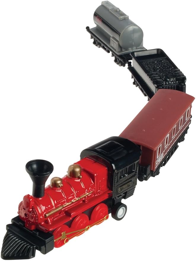 Toysmith Mini Pull-Back Train Set, Assorted Styles, For Boys & Girls 5+