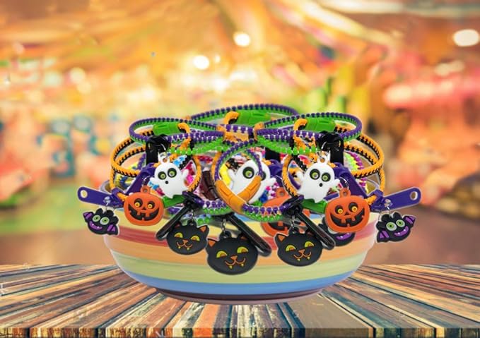 UpBrands 144-Pack Halloween Fidget Zipper Bracelets Bulk - Exciting Sensory Toys for Kids & Adults, Perfect for Fun Halloween Goodie Bags Stuffers and Party Favors Kit
