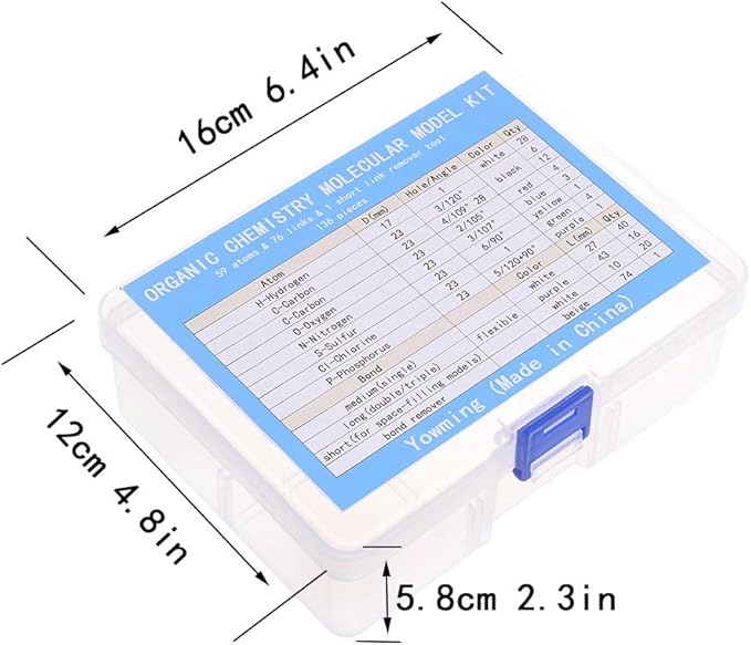 Jingzan 136 Pieces Organic Chemistry Model Kit, Chemistry Molecular Model Kit Set for Student or Teacher - 59 Atoms & 76 Bonds & 1 Short Link Remover Tool - Science Toys