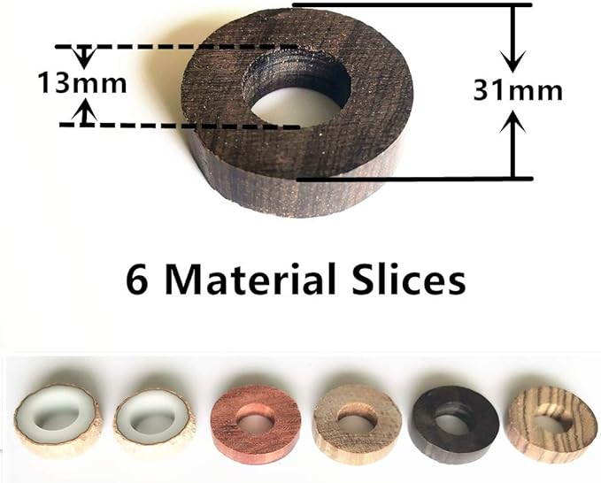 DEUXPER Sandalwood Ring Craft Kit - DIY Make Your Own Jewelry Ring - Craft Project for Adults, Teens, Kids, Beginners - Great Gift (Ring Material 6 Pcs)...