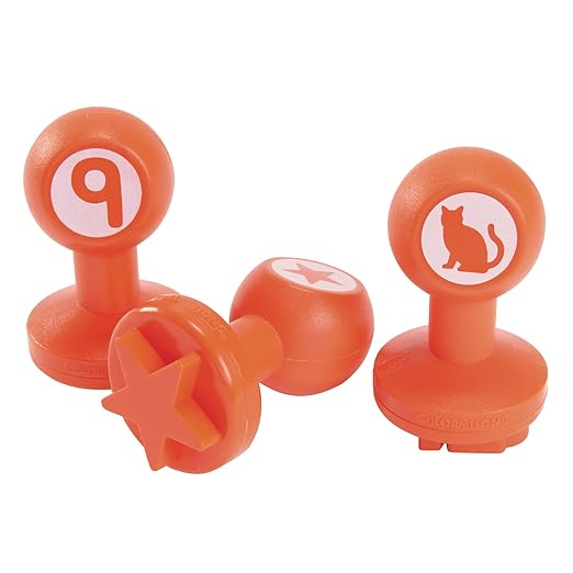 Colorations Easy Grip, Arts & Crafts, Shapes and Numbers Dough Stampers Set of 26 (Item # DOUGHSN)