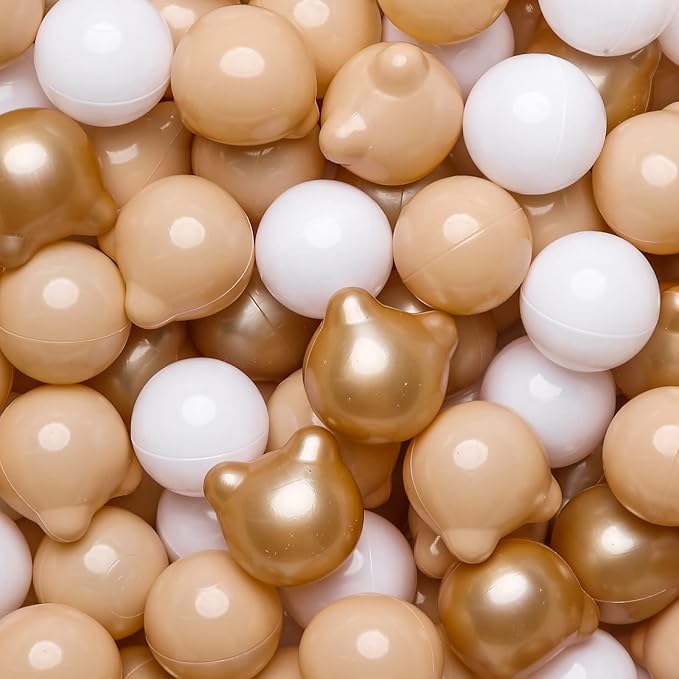 GOGOSO Bear Ball Pit Balls Shapes BPA Free Plastic Play Balls Crush Proof Kids Toddlers Baby Pastel Pelotas Toy Shaped Giant Friendship Bracelet