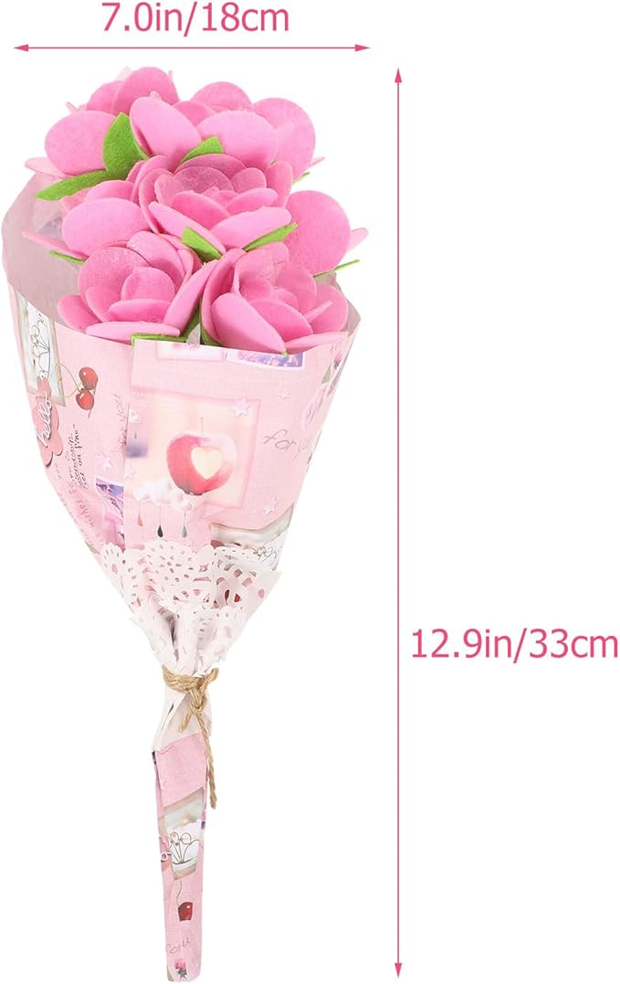 Beavorty 2 Sets Bouquet Material Package DIY Fabric Bouquet Arts and Crafts for Kids Flower Crafts for Kids Make Your Own Flowers Fabric Flower Bouquet Kid Toy Non-woven Child Props Unique