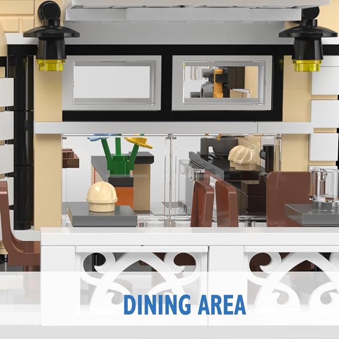 City Garden Hotel Building Sets,House Architecture Model Blocks Toys for Adults & Teens,1300 PCS Mini Bricks with LED(Not Compatible with Lego)