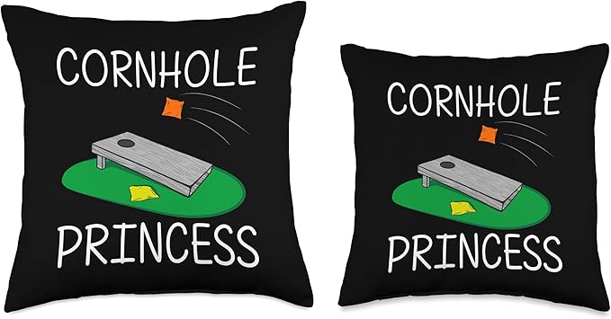 Cool Cornhole Design for Girls Kids Corn Bean Bag Toss Game Throw Pillow, 18x18, Multicolor