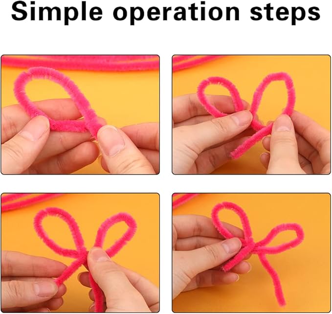 100 Pieces Pipe Cleaners Chenille Stem, Solid Color Pipe Cleaners Set for Pipe Cleaners DIY Arts Crafts Decorations, Chenille Stems Pipe Cleaners (Rose Red)