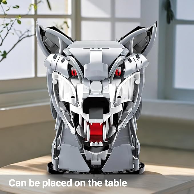 DAHONPA Wolf Head Creative Decoration Series Animal Building Blocks Set(992 PCS) Gift for Adults and Kids, Room Desk Decor or Wall Hanging