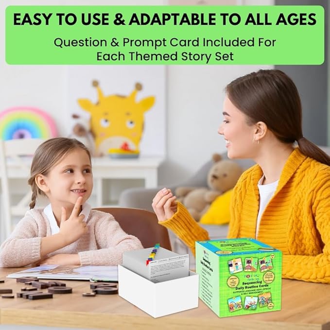 Sequence for Kids Daily Routine Cards Speech Therapy Material Social Development and Sentence Building for Kids ABA Therapy Material Speech Therapy Game English Language Bilingual Learners ESL