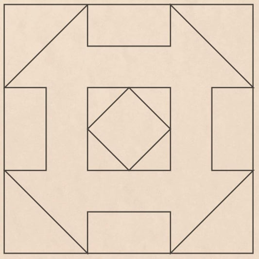 Unfinished Barn Quilt Square Wooden Sign, Country Decor Canvas Quilts Blocks (9 inches, Greek Square)