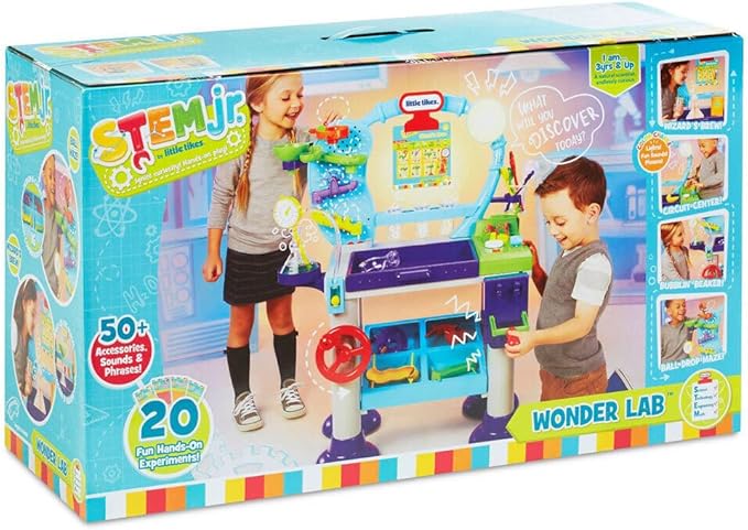 Little Tikes STEM Jr. Wonder Lab Toy with Experiments for kids Multicolor, 28.00 L x 16.00 W x 33.50 H Inches
