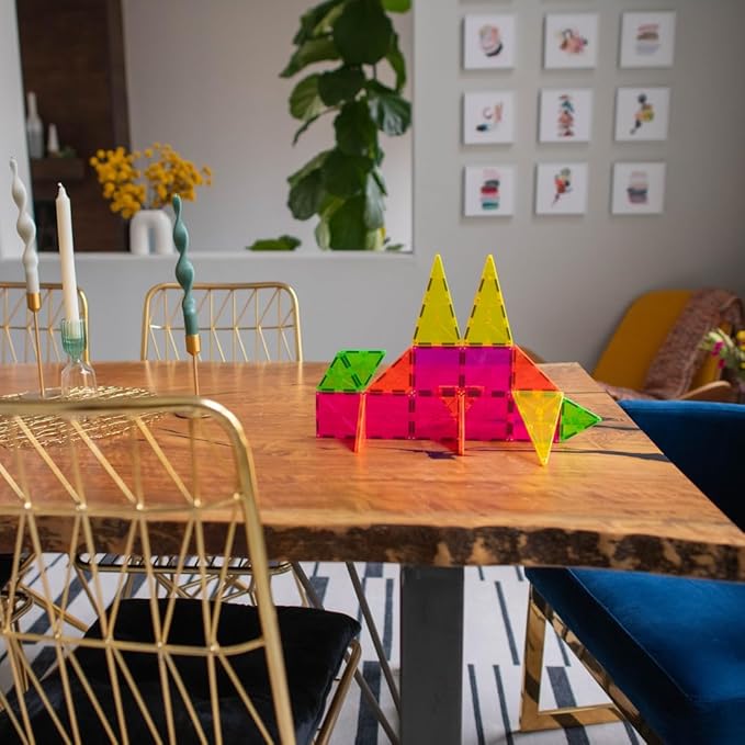 MAGNA-TILES Color Shop NEON 20-Piece Magnetic Construction Set, The Original Magnetic Building Brand