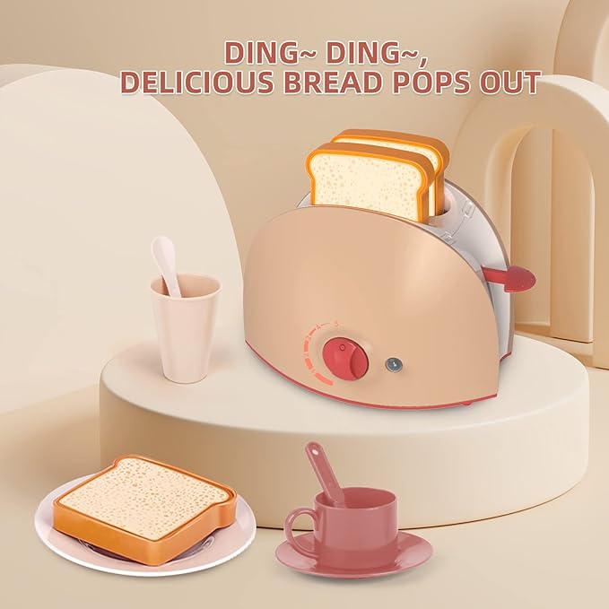 Play Kitchen Toys for 3 4 5 6 7 8 Year Old, Pretend Play Kitchen Appliances Toy Set with Blender, Coffee Maker, Mixer and Toaster,Christmas & Birthday Gifts for Kids Age 3-5 4-6 6-8 Girls