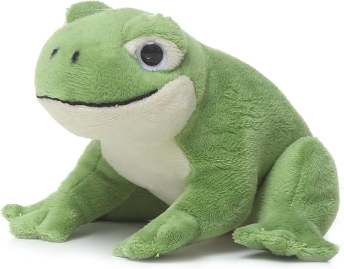 TAMMYFLYFLY Cute Realistic Green Frog Plush Toy Green Frog Stuffed Animal Lifelike Animal Doll 15cm