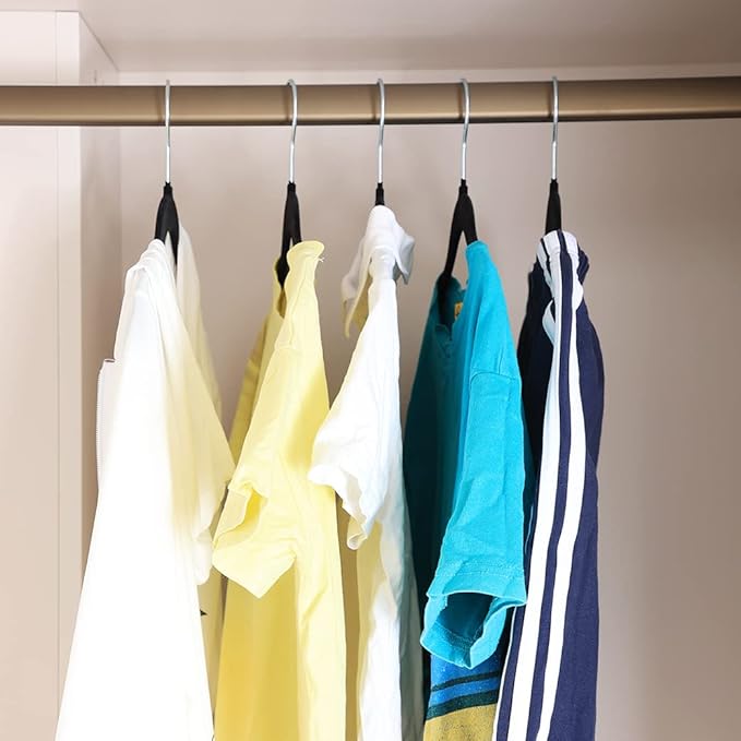 Kids Velvet Clothes Hangers, Non Slip Baby Hangers Black (11.6" Inch - 40 Pack)