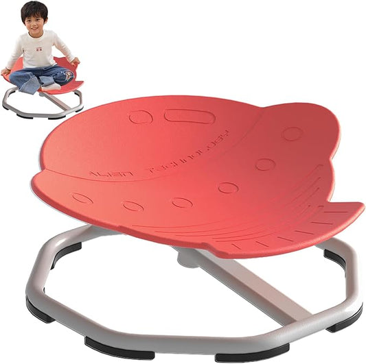 Sensory Spinning Chair for Kids with Autism,Sit and Spin Chair for Kids Autism, 360° Sensory Integration Training Toy,Swivel ADHD Chair,Sensory Equipment,Special Education (UFO Shape, Red)