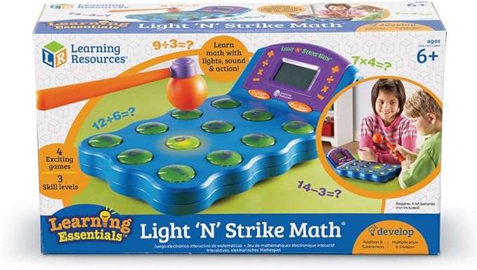 Learning Resources Light 'N' Strike Math Game, Multi-color