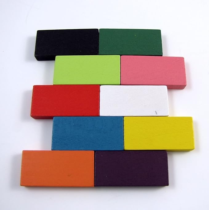 240pcs Authentic Standard Basswood Wooden Domino Blocks Set, Kids Educational Racing Toy Tile Games(12 Colors)