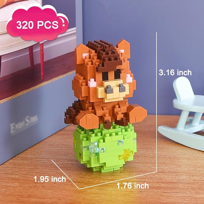12 Mini Animals Building Blocks Sets Building Block Party Favor for Kids Small Zodiac Animals Pets Horse Dog Monkey Tiger Rabbit Dragon STEM Educational Toys for Boys Girls(Horse)