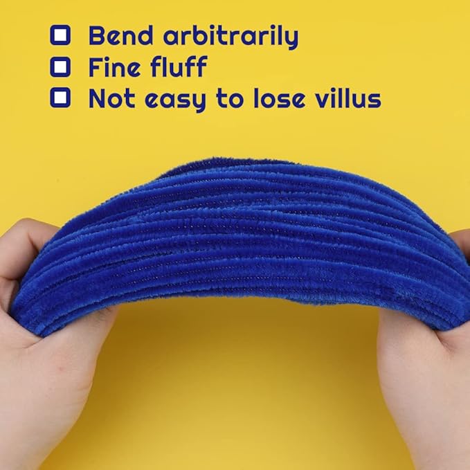 110 Blue Pipe Cleaners - Chenille Stem Craft Supplies for Arts and Crafts Projects