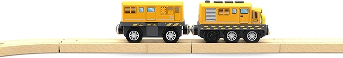 Battery Train Set for Wooden Tracks, Motorized Locomotive Train Toy for Kids, Electric Trains Accessories with Magnetic Trains Compatible with Thomas, Brio, Chuggington, Melissa & Doug