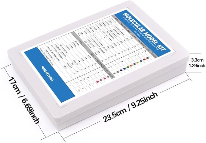 Swpeet 252 Pcs Molecular Model Kit for Inorganic & Organic Molecular Model Teacher and Student Kit - 86 Atoms & 153 Links & 12 Orbitals & 1 Short Link Remover Tool