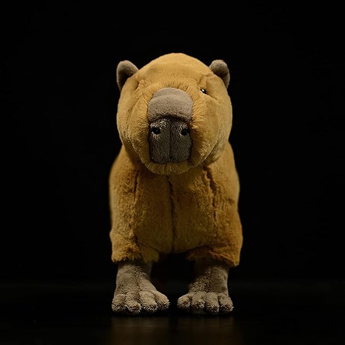 ZHONGXIN MADE Simulation Capybara Plush Toy - Soft Real Life Rodent Simulation Plush Toys, Lifelike Wild Animals Crawling Capybara Stuffed Toys Birthday Gifts for Kids, 13Inches