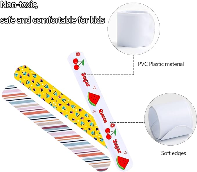 Umikk 110 Pack White Slap Bracelets Bulk, 8.7 x 1.2 Inch DIY Slap Bracelet for Kids, Blank Slap Bands for School Craft Projects, Birthday, Halloween, Christmas, DIY Painting, Vinyl Wrapping