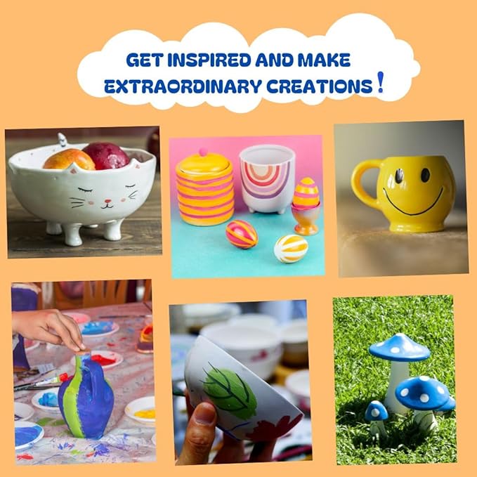 CREATIWIA Pottery Kit for Adults – Complete Air Dry Clay Sculpting Set with Premium Pottery Clay, Sculpting Tools,Guide Book and Paint – Perfect DIY Pottery Kit for Beginners, Home Pottery Painting
