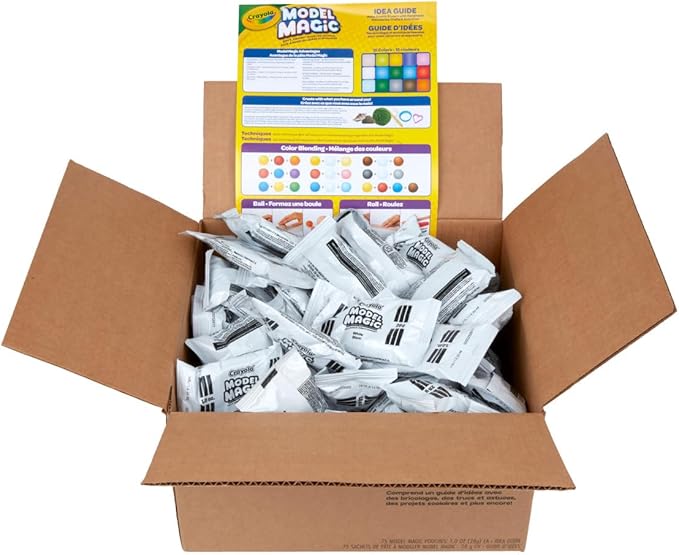 Crayola Model Magic - White (75ct), 1oz Modeling Clay Alternative, Air Dry Clay for Kids, Bulk Classroom Arts & Crafts Supplies