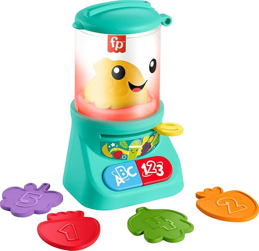 Fisher-Price Laugh & Learn Baby & Toddler Toy Counting & Colors Smoothie Maker Pretend Blender with Music & Lights for Ages 9+ Months