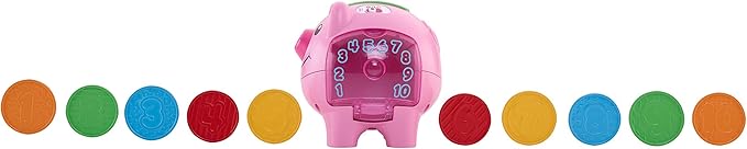 Fisher-Price Baby & Toddler Toy Laugh & Learn Smart Stages Piggy Bank with Educational Songs & Phrases for Infants Ages 6+ Months