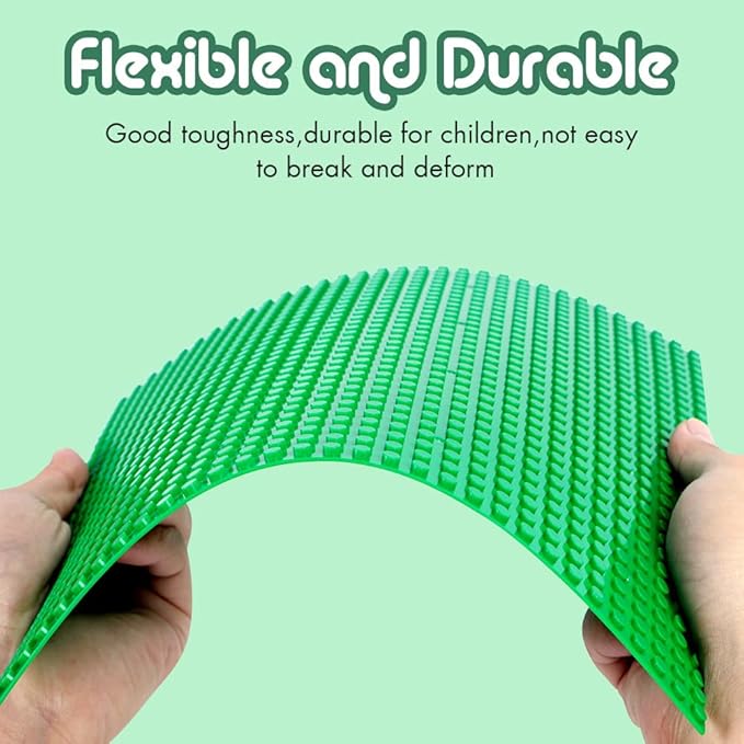 Lekebaby Classic Baseplates Building Base Plates for Building Bricks 100% Compatible with Major Brands-Baseplates 10" x 10",Age 3 and up, Pack of 6