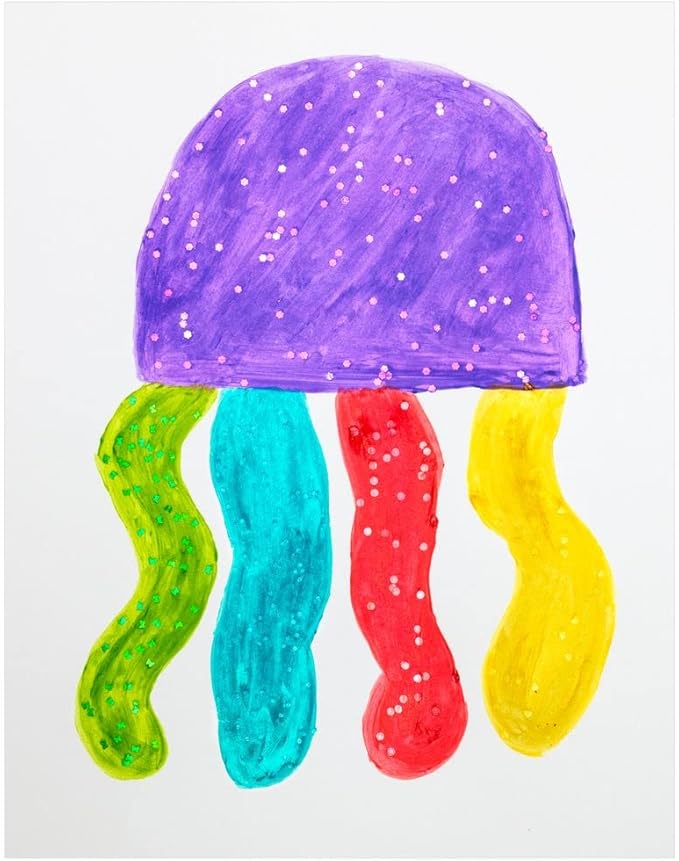 Colorations Washable Kids Primary Paint, Set of 5 Confetti Paints, Sensory Experience, Finger Paint