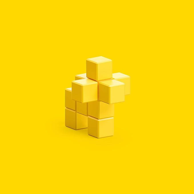 PIXIO Yellow Lion Color Series Magnetic Blocks Construction Set 11pcs with Free App, Stress Relief Building Blocks, Fidget Toys, Pixel Art Desk Toy, Animals Figures