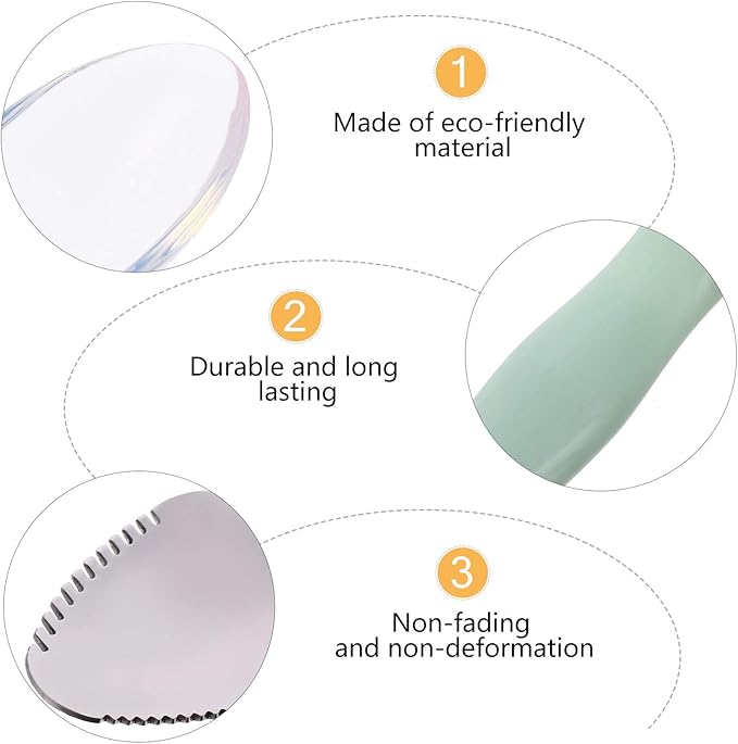 Kisangel 2pcs Food Scraper Spoon Silicone Feeding Spoons Double Head Fruit Puree Spoon Practical Baby Food Scraping Spoon for Fruit Scraping Feeding ,Green